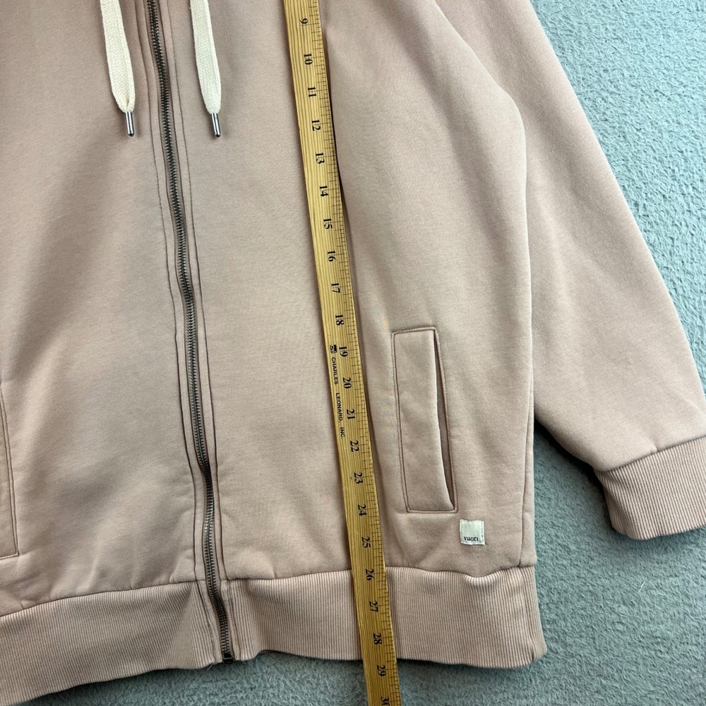 Vuori Restore Full Zip Hoodie Oversize Small Mauve Pink Organic Cotton - Picture 5 of 8
